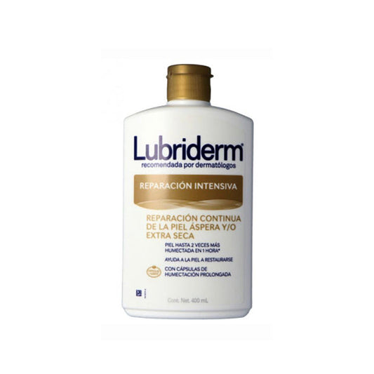 Crema reparación intensiva, marca Lubriderm, 400mL.