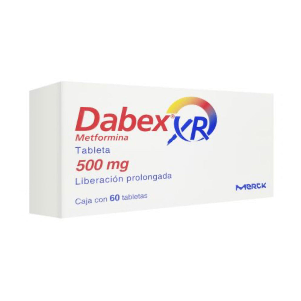 Dabex XR 500 mg, caja con 60 Tabletas.