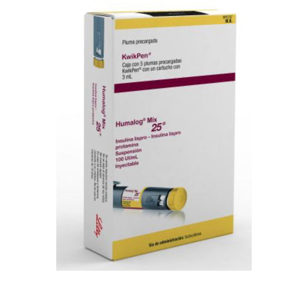 Humalog Mix 25 Kuikpen, caja con 5 plumas.