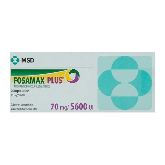 Fosamax Plus 70/5600 mg U.I 4 comprimidos.
