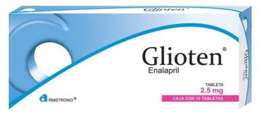 Glioten 2.5mg caja con 10 tabletas.