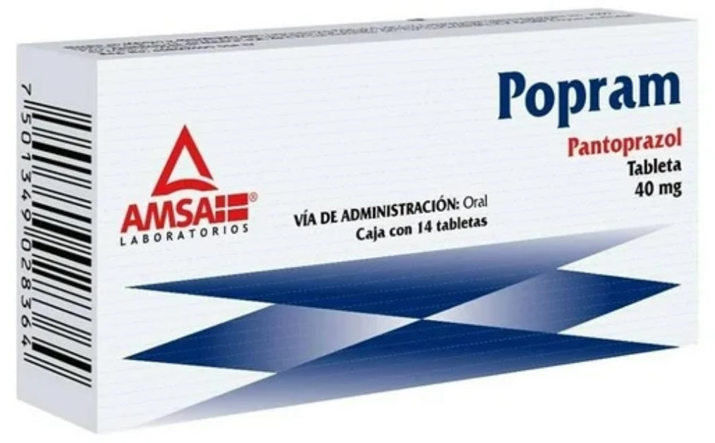 Popram Pantoprazol 40 mg, 14 tabletas.