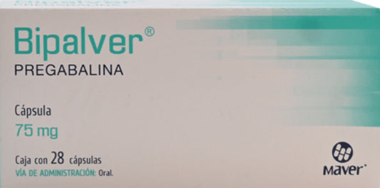 Bipalver 75 mg caja con 28 capsulas, Pregabalina.