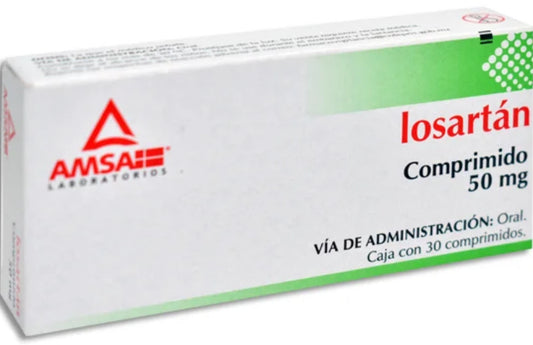 Losartan 50 mg, 30 comprimidos Amsa.
