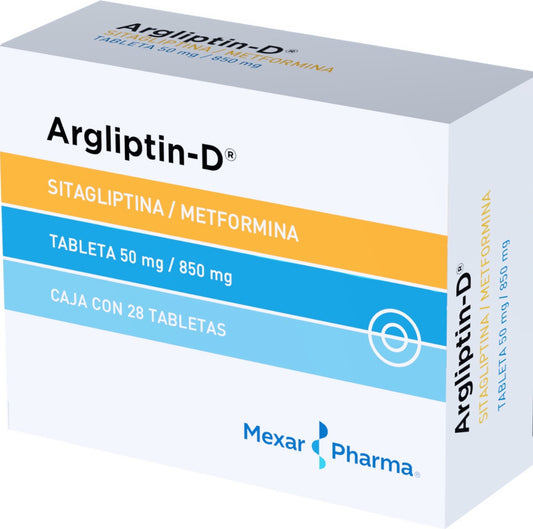 Sitagliptina,Metformina 50/850 mg, caja con 28 tabletas