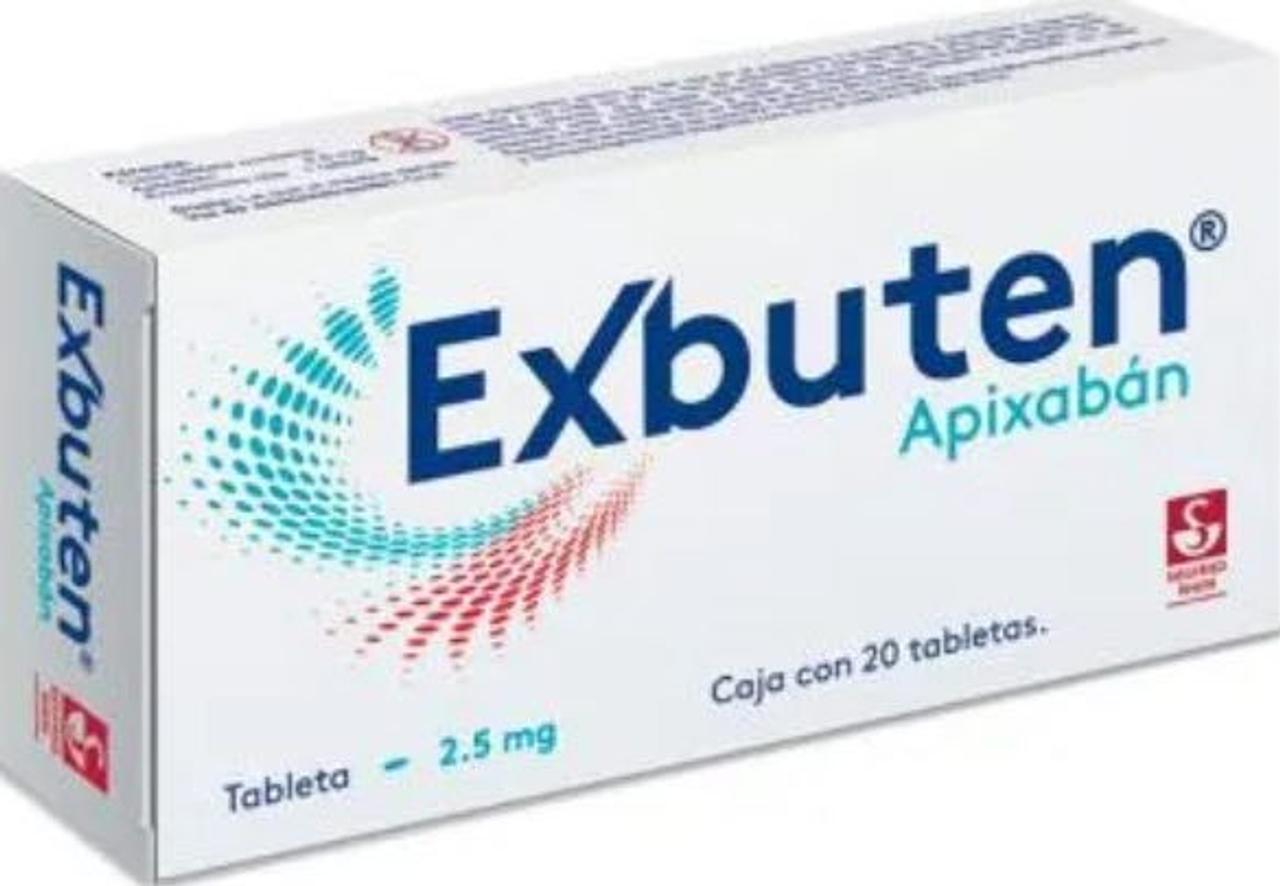 EXBUTEN (apixaban) 2.5 mg. 20 tabletas
