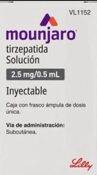 Moujaro 2.5 mg/ 0.5, Tirzepatida, sol inyectable un frasco.
