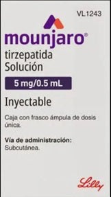 Tirzeptapida 5 mg/0.5 (Mounjaro), sol inyectable.