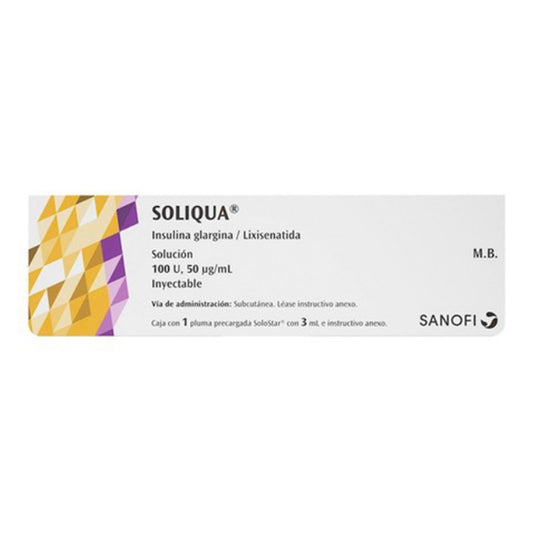 Soliqua 100 U/ 50 mcg/ml con 1 pluma, 3 ml.