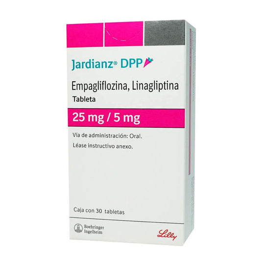 Jardianz DPP 25mg/ 5mg. Caja con 30 tabletas