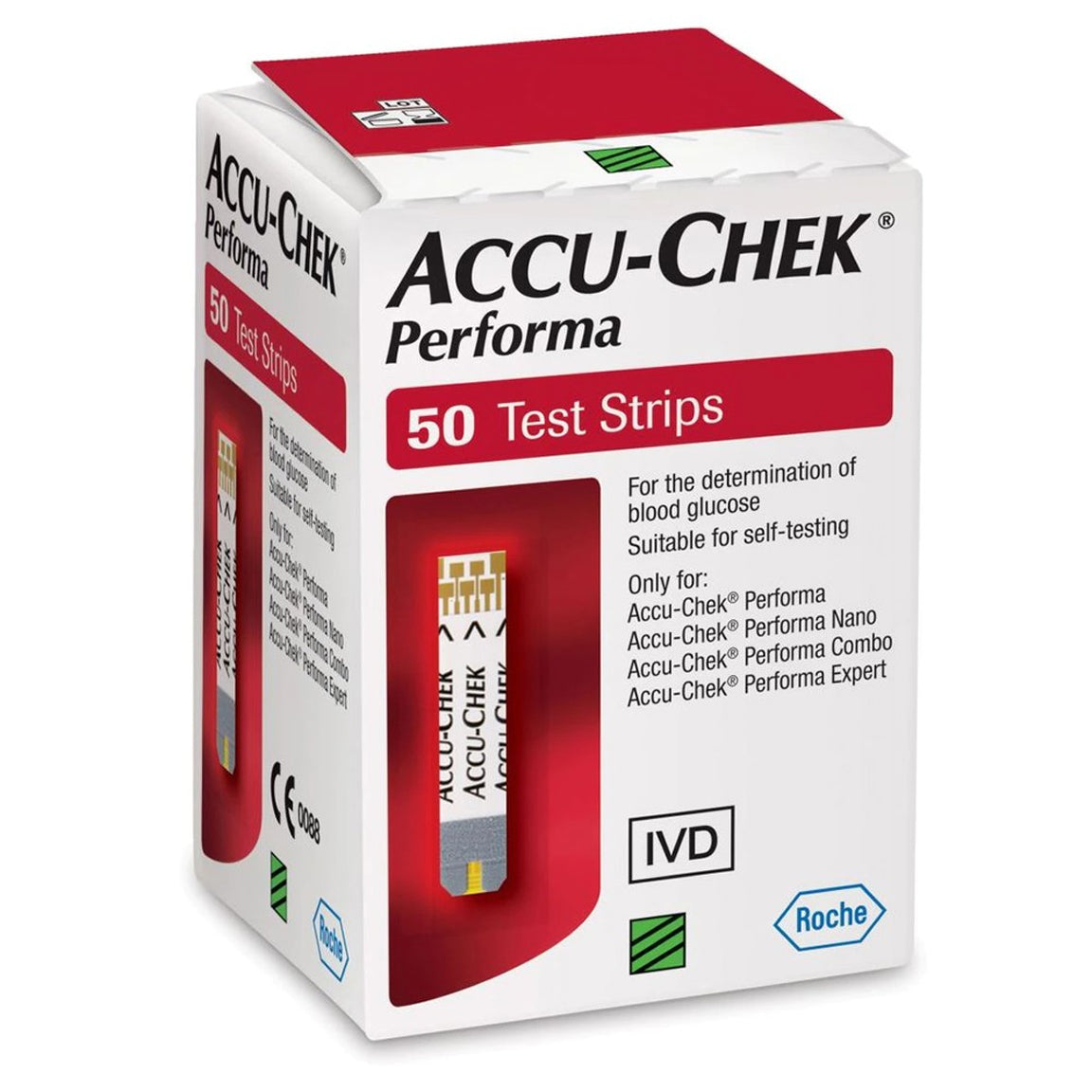 Tiras Reactivas, marca Accu-Chek® Performa, 50 unidades