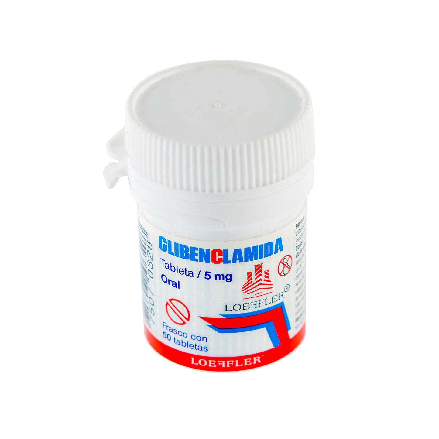Glibenclamida, 5 mg, 50 tabletas