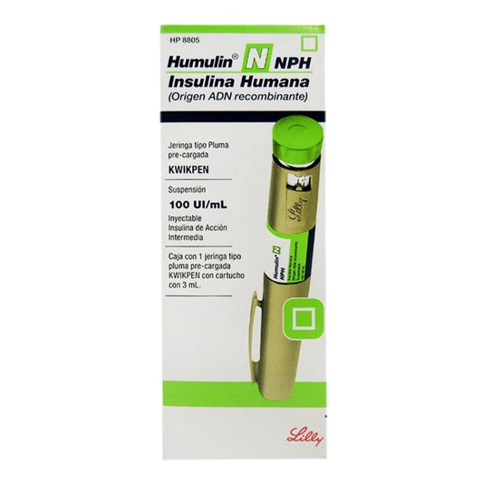 Humulin N  NPH KuikPen 100 UI, 1 pluma pre-cargada 3 ml.