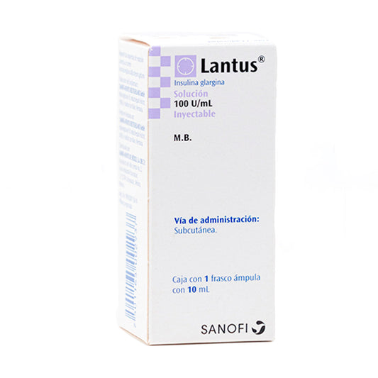 Insulina glargina, marca Lantus®, 10 mL, 100 U / mL