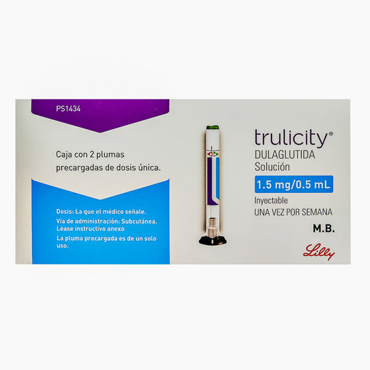 Trulicity 1.5 mg/0.5 ml Solución inyectable, 2 plumas prellenadas.