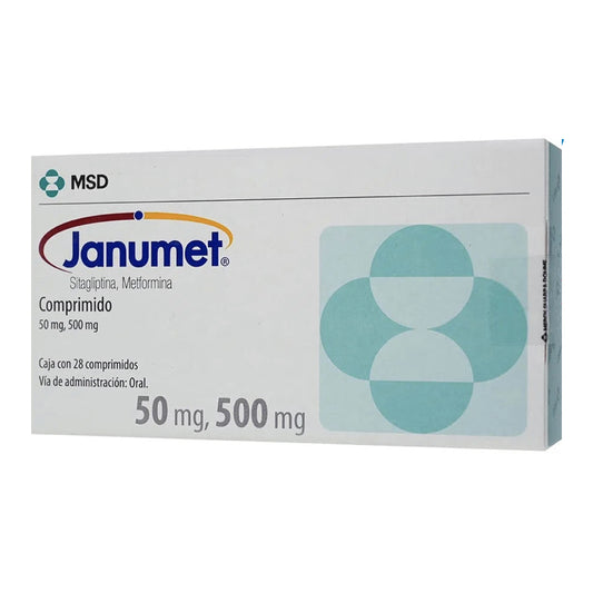 Janumet 50/500 mg, con 28 comprimidos. Sitagliptina/metformina
