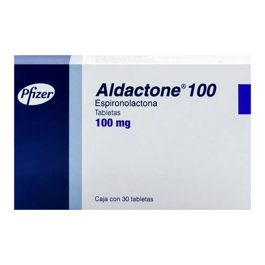 Aldactone 100 mg, caja con 30 tabletas