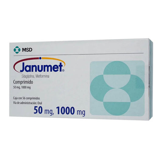 Janumet 50/1000 mg con 56 comprimidos. sitagliptina/metformina