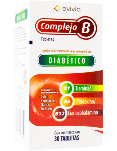 Complejo B, marca Avivia, 30 tabletas DIABETICO