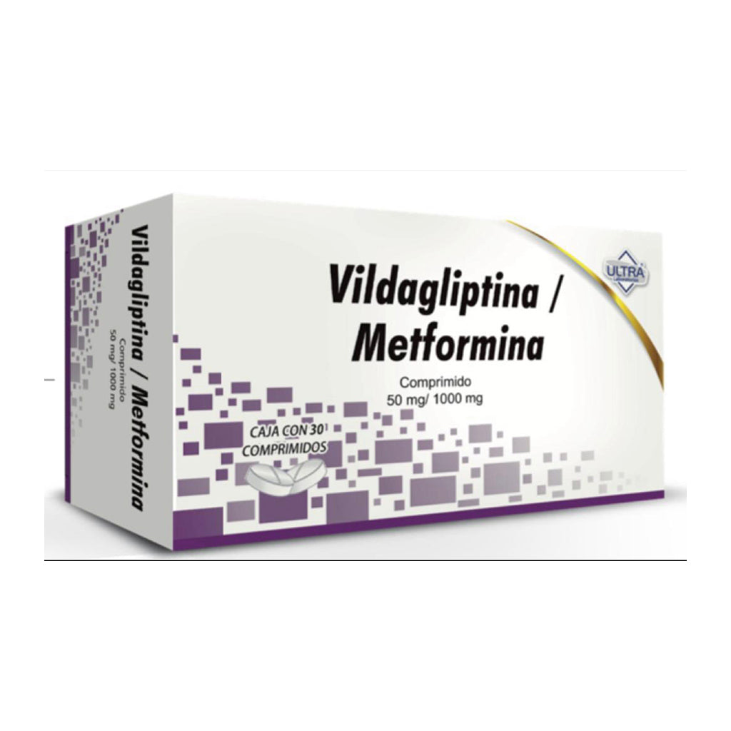 Vildagliptina, Metformina 50/850 mg, caja con 60 comprimidos ULTRA