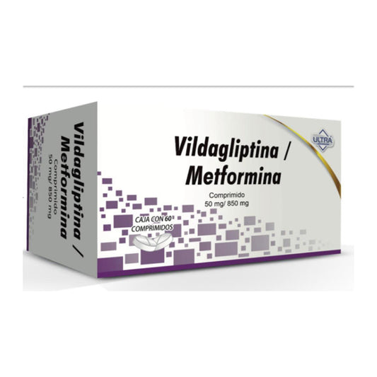Vildagliptina, Metformina 50/1000 mg con 30 comprimidos. ULTRA
