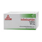 Telmisartan 80 mg, caja con 28 tabletas, marca AMSA.