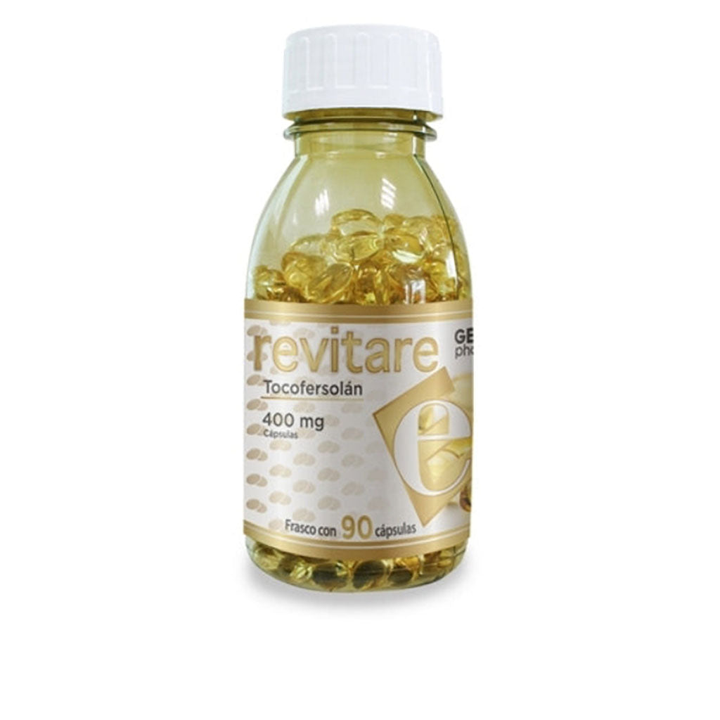 Revitare, Vitamina E 400 mg, caja con 90 capsulas.