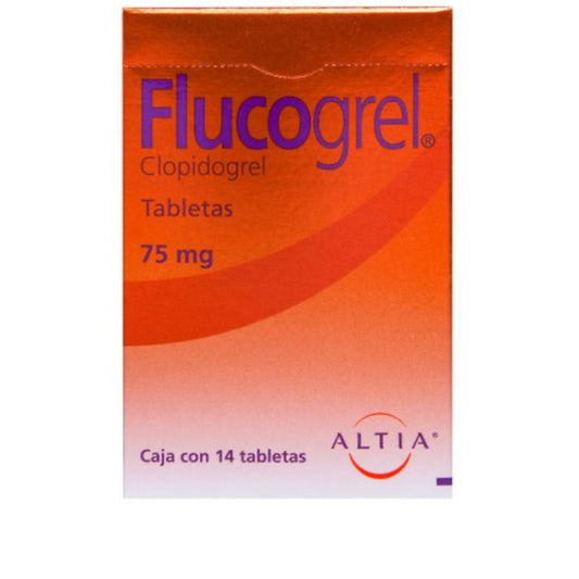 Flucogrel 75 mg. Caja con 14 tabletas.