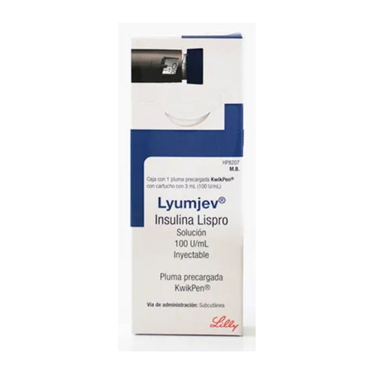 Lyumjev 100 U/ml, solución inyectable, pluma precárgala, 3 ml.