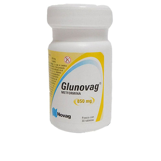 Glunovag- Metformina 850 mg, 30 tabletas.