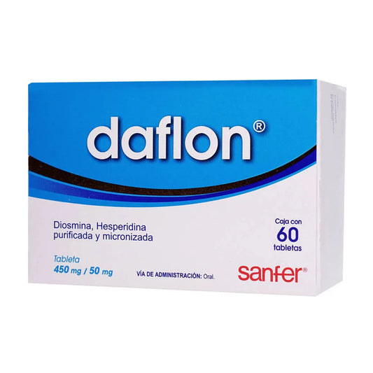 Daflon 450/50 mg, oral, caja con 20 tabletas.