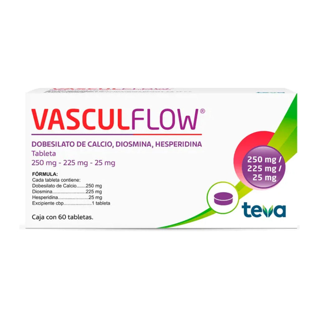 Vasculflow 250/225/25 mg, oral, caja 60 tabletas.