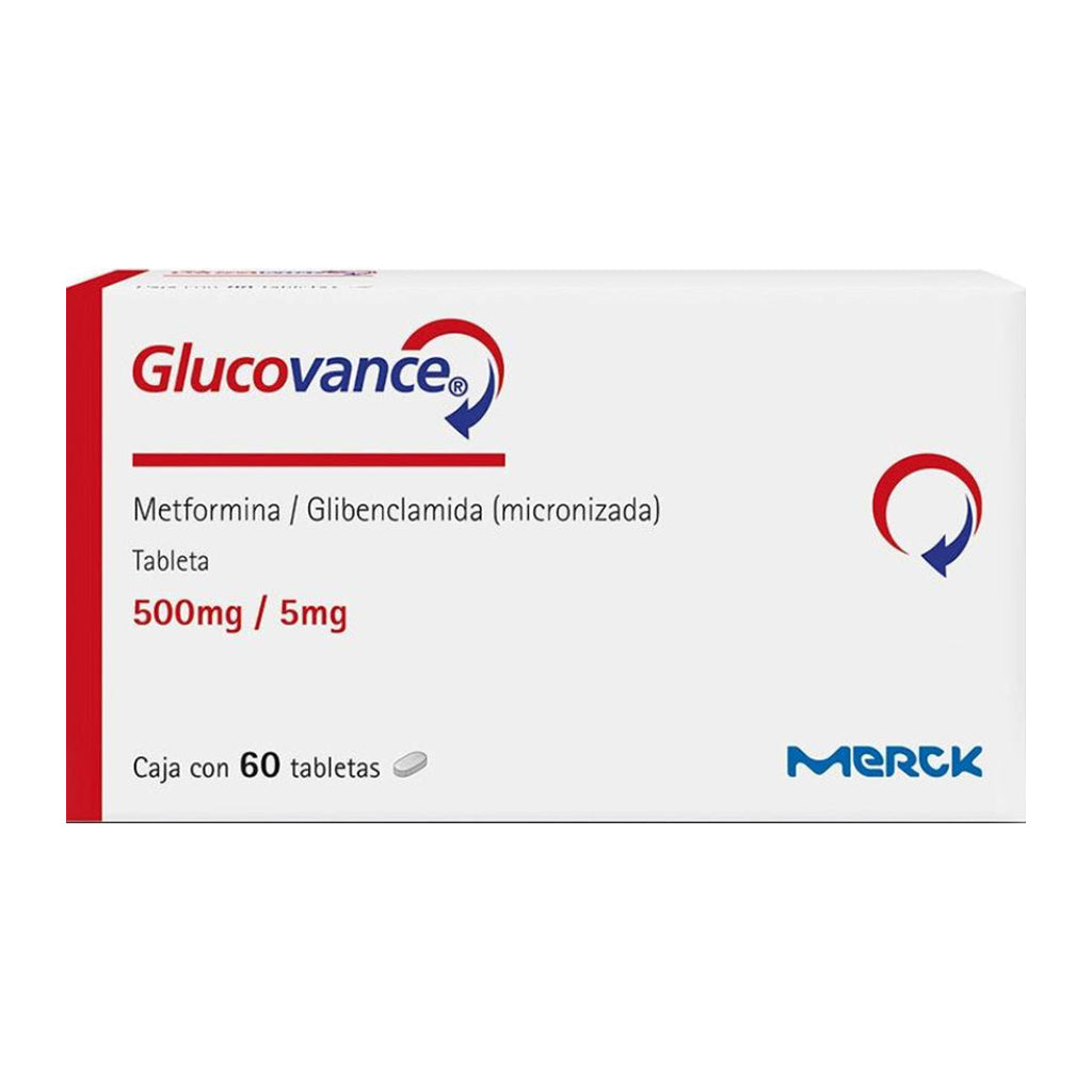 Glucovance 500/5 mg, oral con 60 tabletas.