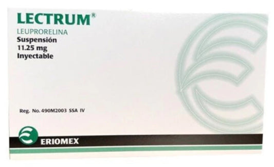 Lectrum 11.25 mg, Leuprorelina, suspensión inyectable, caja con un frasco.