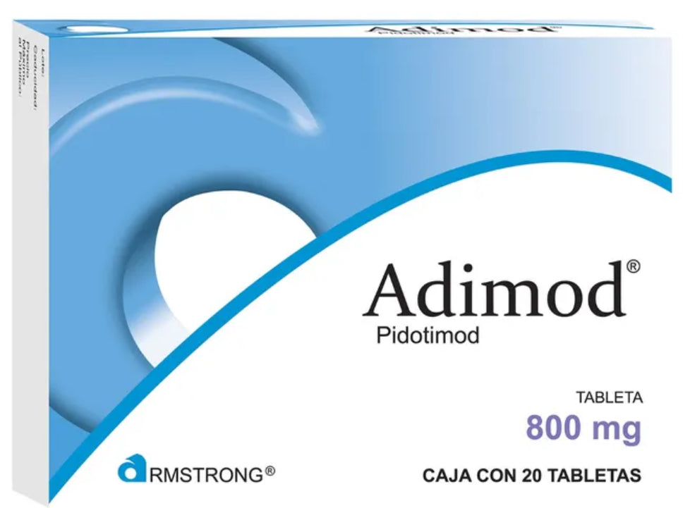 Adimod 800 mg, caja con 20 tabletas.