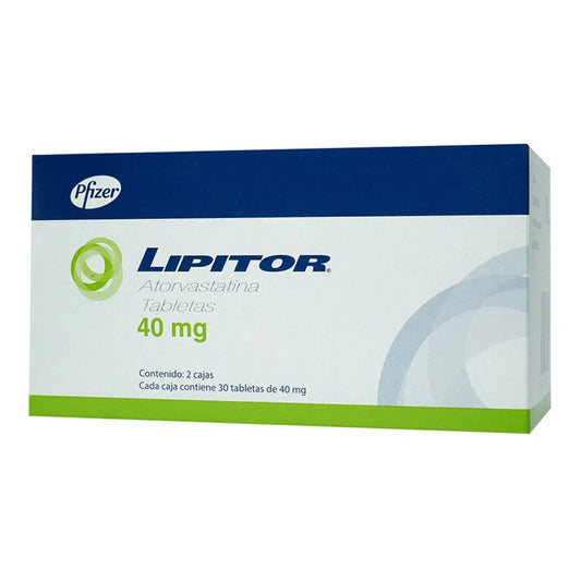 Lipitor 40 mg, 30 tabletas, 2 cajas.atorvastatina