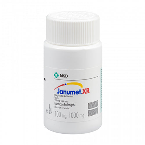 Janumet XR 100/1000 mg, 28 tabletas de liberación prolongada.