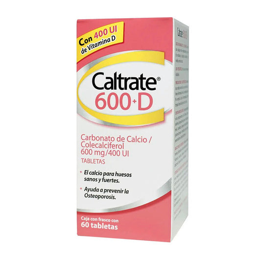 Caltrate 600+D 400UI, 60 tabletas