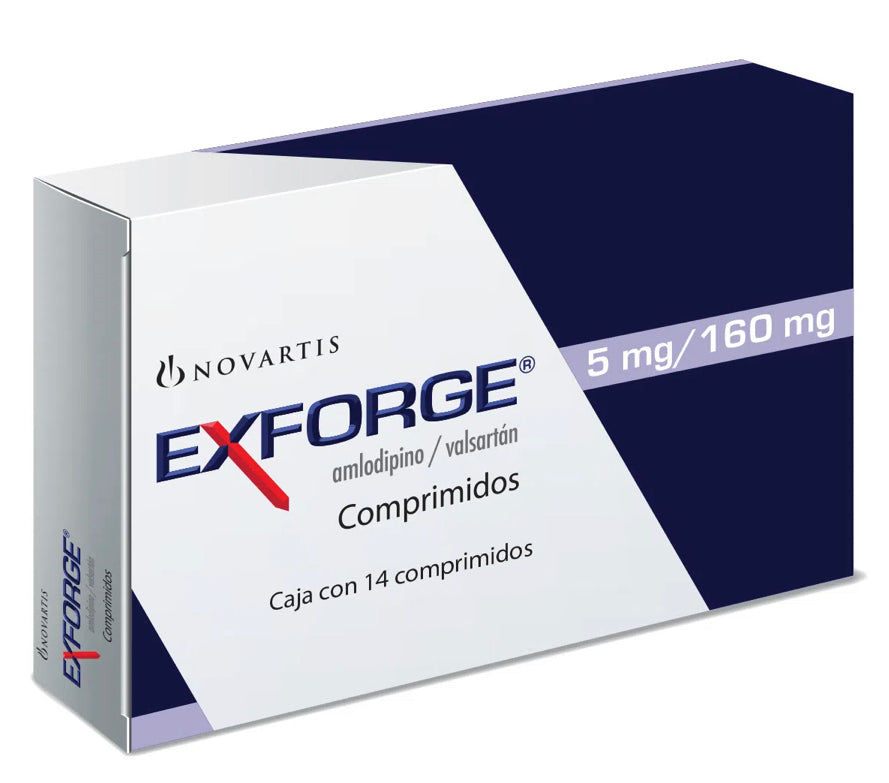 Exforge 5/160 mg, 14 comprimidos.