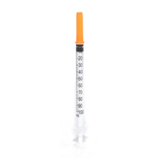 Jeringa para insulina con aguja, 1 ml, 27 g x 13 mm