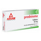 Prednisona 50 mg, caja con 20 tabletas.