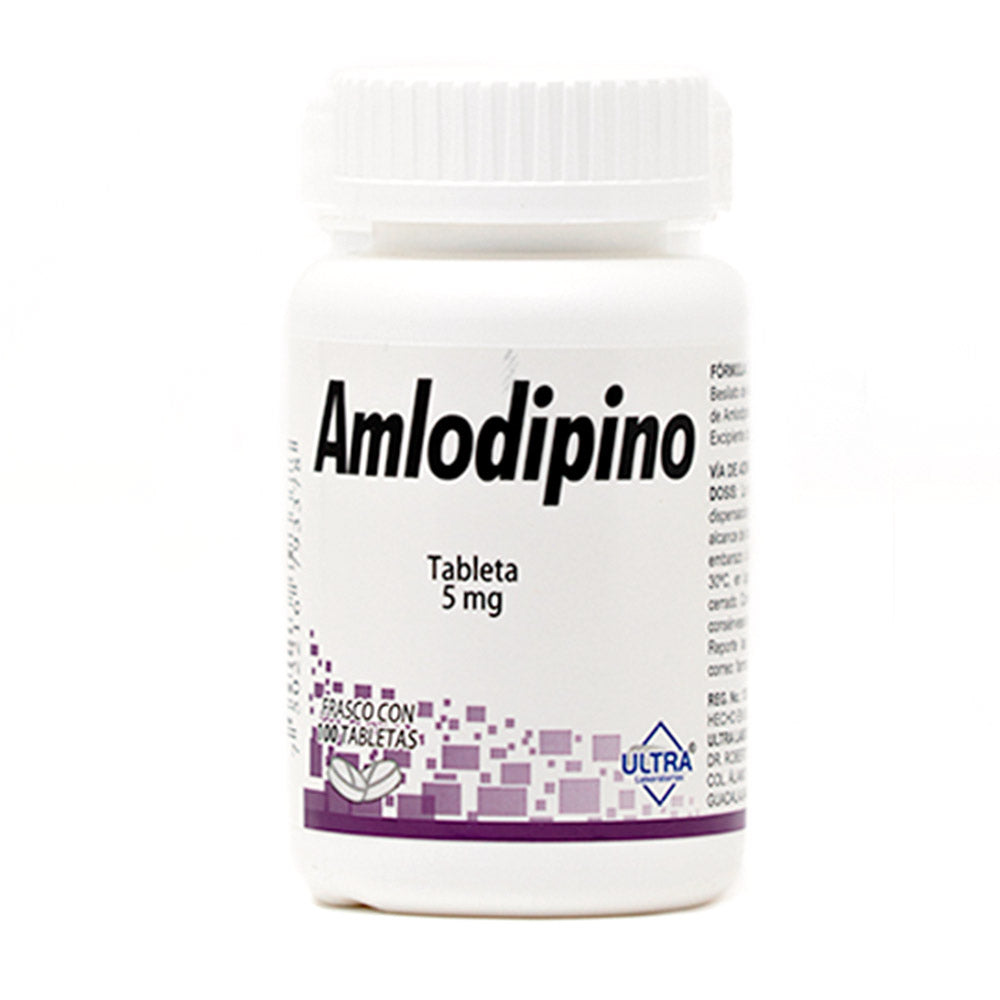 Amlodipino, 5 mg, 100 tabletas