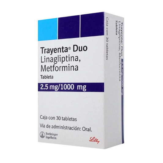 Trayenta Dúo 2.5 mg/1000, 30 tabletas (Linagliptina, Metformina)