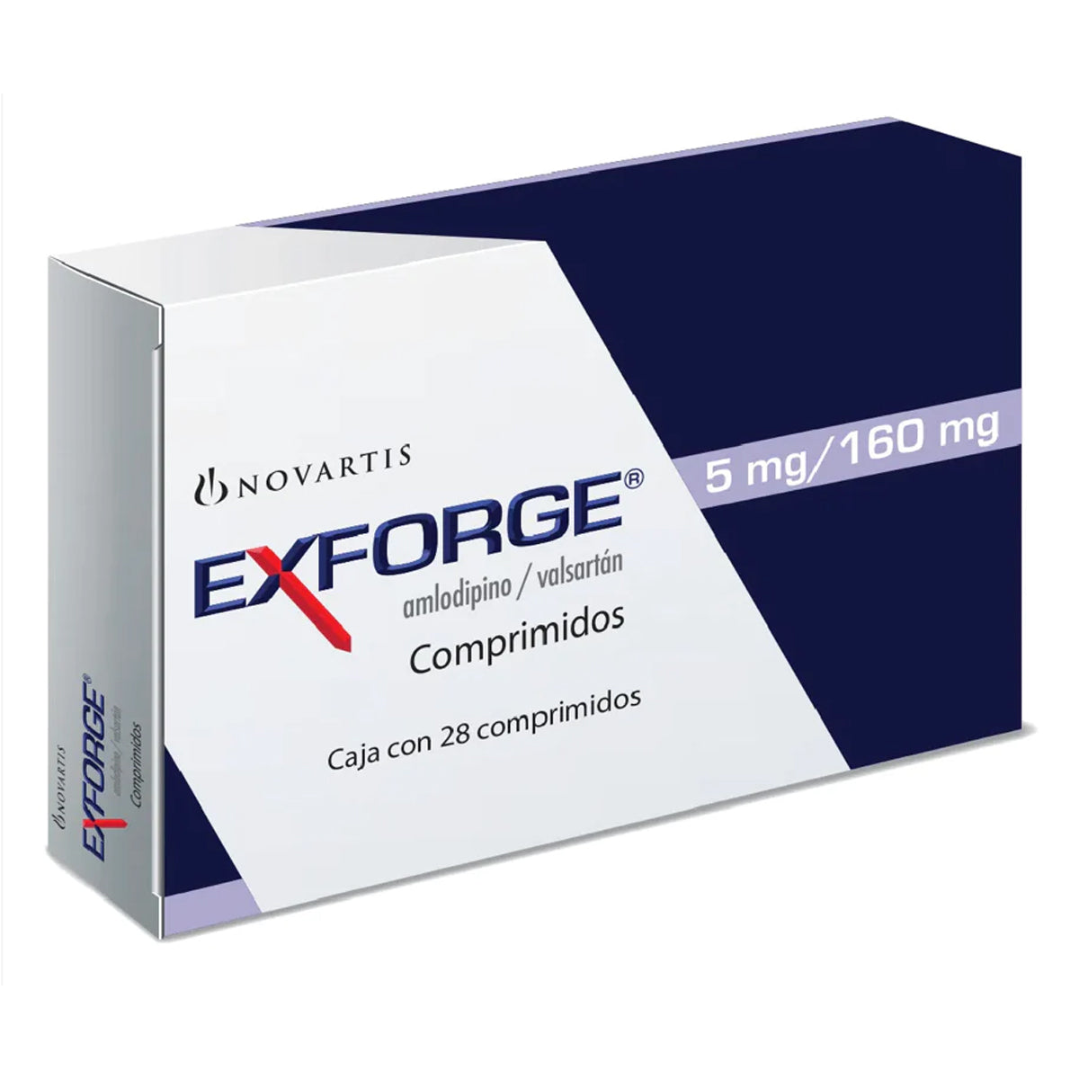 Exforge 5/160 mg, 28 comprimidos.