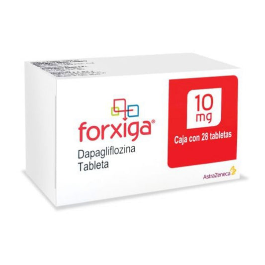 Dapagliflozina, marca Forxiga®, 10 mg, 28 tabletas