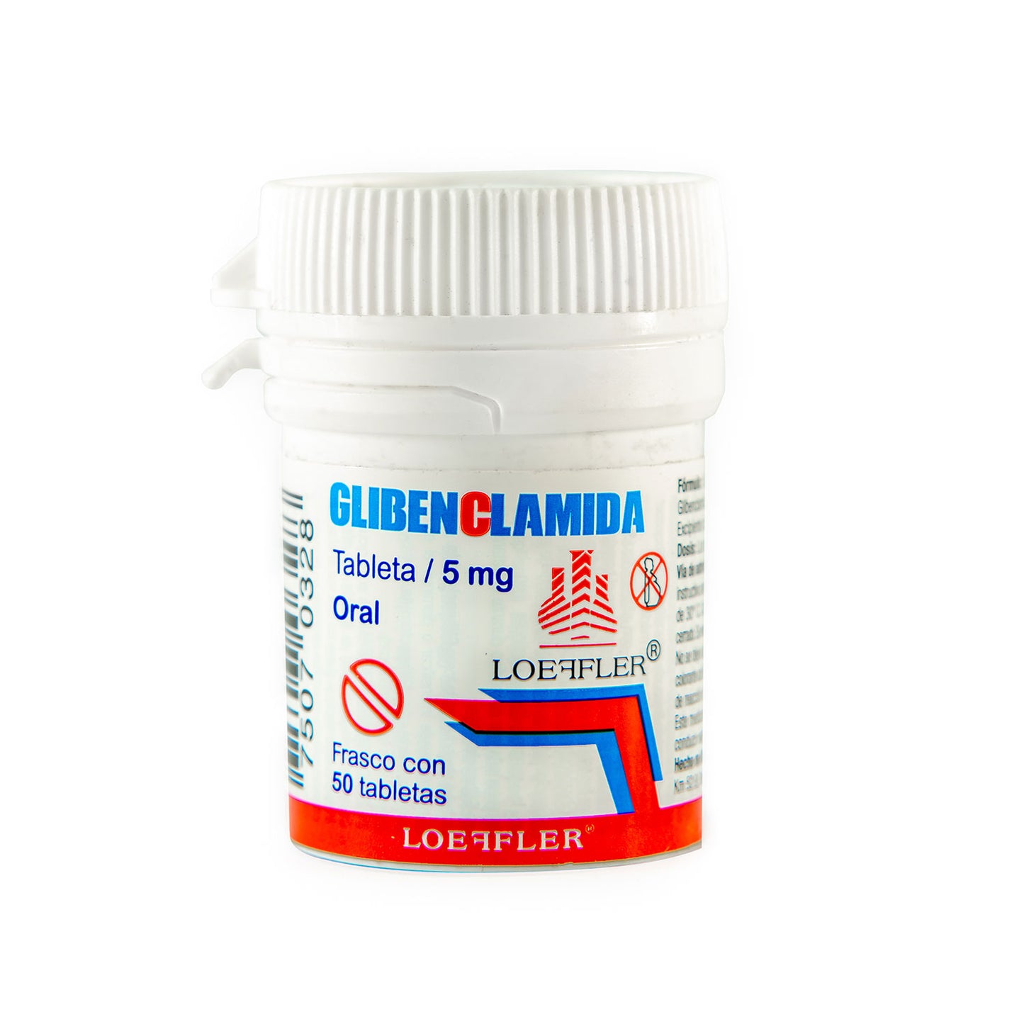 Glibenclamida, 5 mg, 50 tabletas