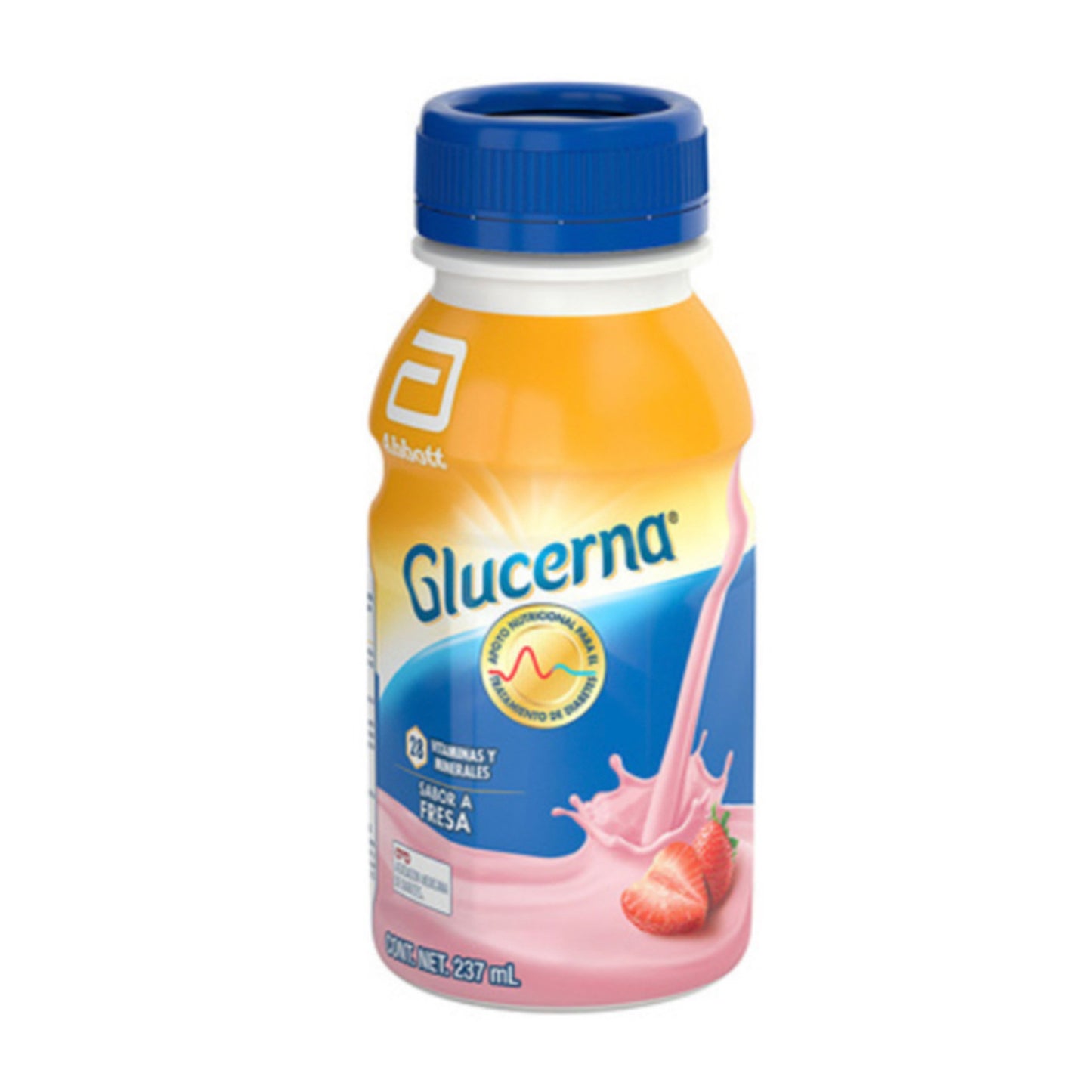 Bebida, marca Glucerna®, sabor a fresa, sin azúcar, de 237 ml, 28 vitaminas y minerales