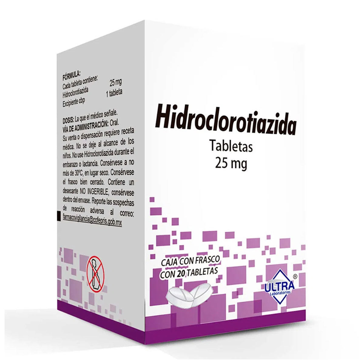 Hidroclorotiazida 25 mg, 20Tabletas. – Vitialife