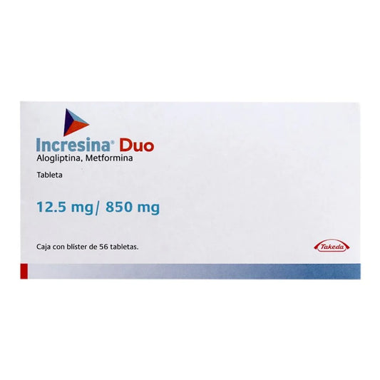 Incresina Duo® 12.5 mg / 850 mg, (Alogliptina / Metformina), 56 tabletas