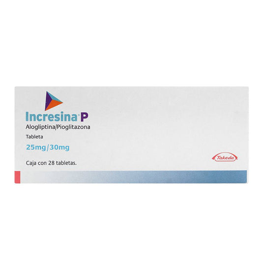 Incresina® P, 25 mg / 30 mg (Alogliptina / Pioglitazona), 28 tabletas